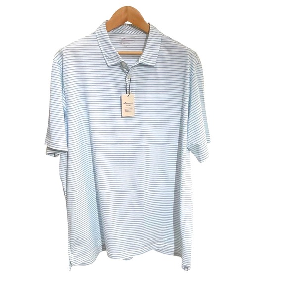 Peter Millar Other - Peter Millar Premium Polo Shirt XXL Blue Stripe Seaside Wash Pima Cotton NWT